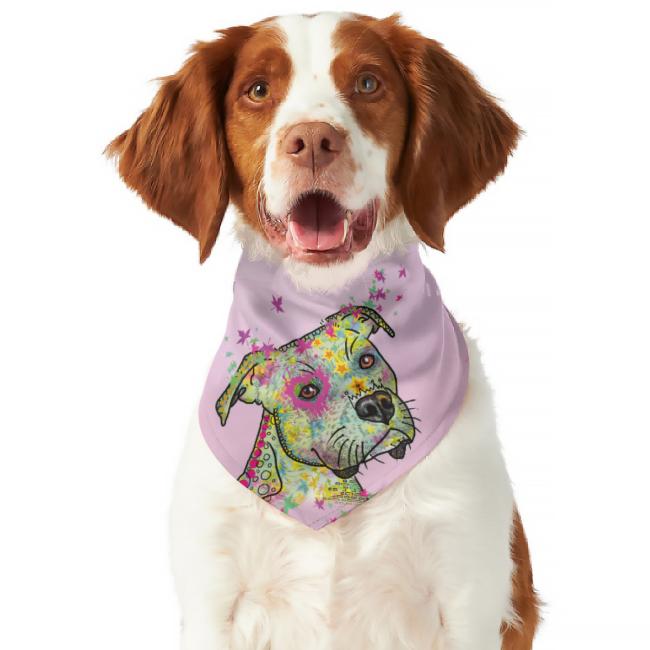 Hunde-Bandana Calli Callmund - Popart Hundedesign, 100 % Polyester, 70x30 cm, verstellbar, waschbar